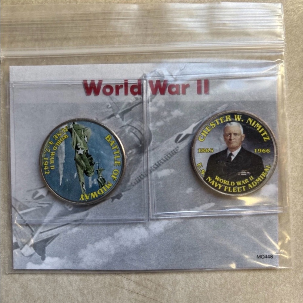 Mystic Stamp Company World War 2 Battle Of Midway Colorized JFK Half Dollar